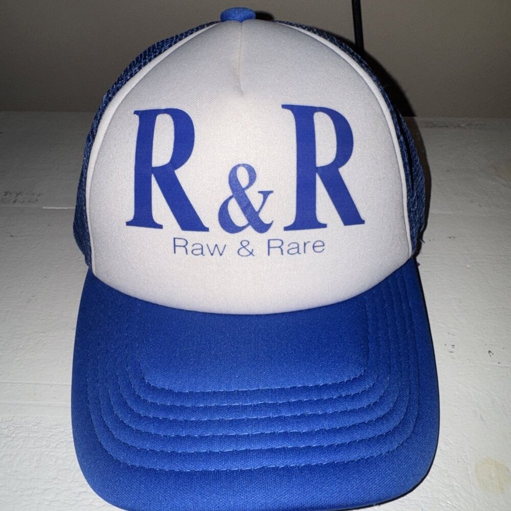 Brand New Raw & Rare Trucker Cap Snap Back Blue White Vintage Vibes
